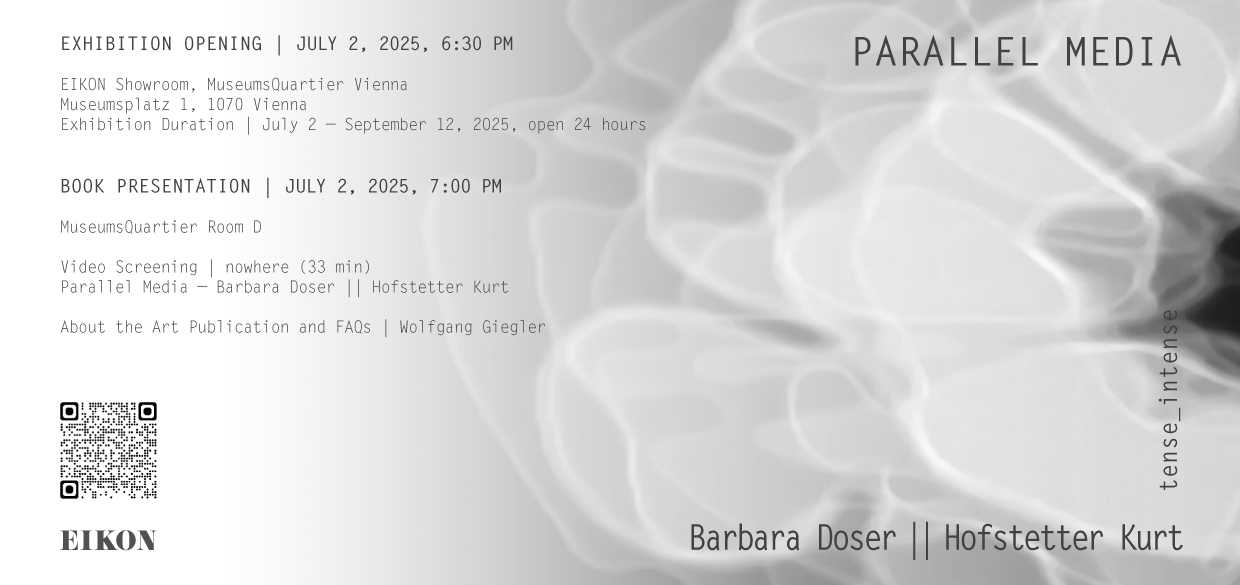 Exhibition
                ---Parallel Media - Barbara Doser || Hofstetter Kurt --
                EIKON show room, MQ Vienna
